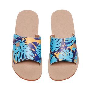 UIN Men's Flip Flops Beach Summer Slippers Non Slip (Turtleback Leaf Blanes III)